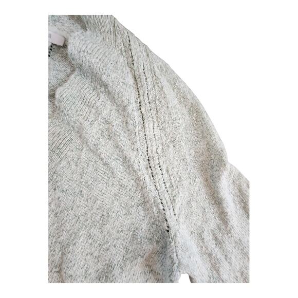Pure J JIll cotton cardigan green cream knit open front sz small petite - Picture 7 of 14